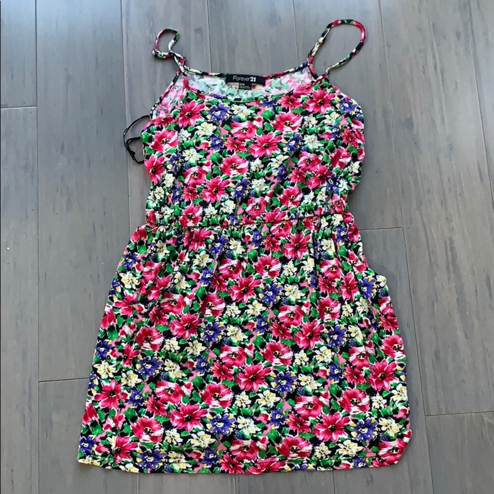 🌺 NWOT New Forever 21 Blue Sun Dress Medium